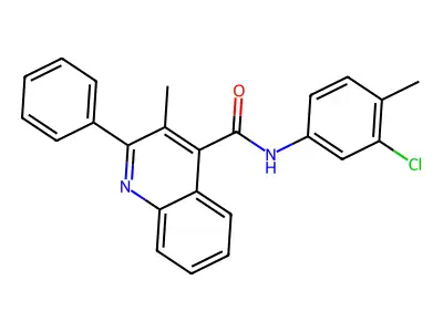 N-(3-chloro-4-methylphenyl)-3-methyl-2-phenylquinoline-4-carboxamide structure
