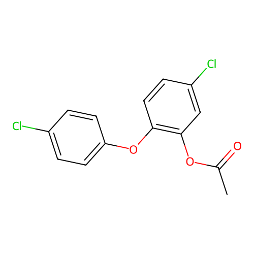 5-Chloro-2-(4-chlorophenoxy)phenyl acetate structure