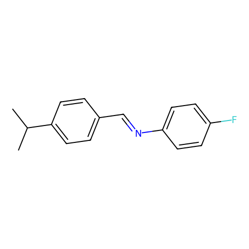 4-fluoro-N-[(E)-(4-isopropylphenyl)methylidene]aniline structure