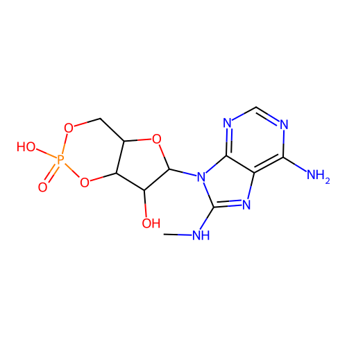 8-(METHYLAMINO)-ADENOSINE-3',5'-cyclic-MONOPHOSPHORIC ACID structure