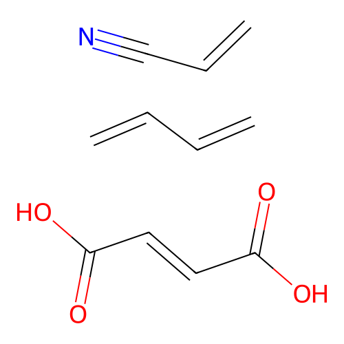 buta-1,3-diene;(E)-but-2-enedioic acid;prop-2-enenitrile structure