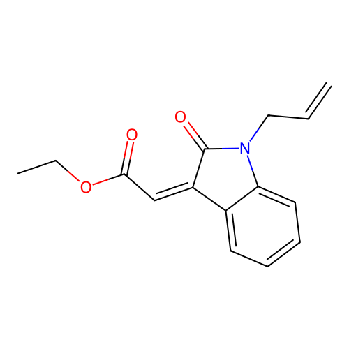 ethyl 2-[2-oxo-1-(prop-2-en-1-yl)-2,3-dihydro-1H-indol-3-ylidene]acetate structure