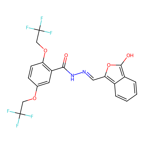 N'-{[3-oxo-2-benzofuran-1(3H)-yliden]methyl}-2,5-bis(2,2,2-trifluoroethoxy)benzenecarbohydrazide structure