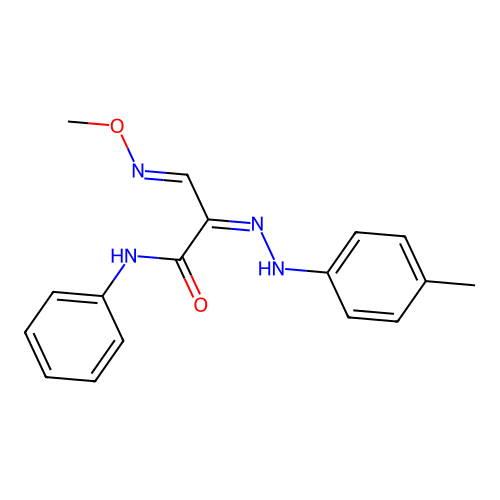 3-methoxyimino-2-[(4-methylphenyl)hydrazinylidene]-N-phenylpropanamide structure