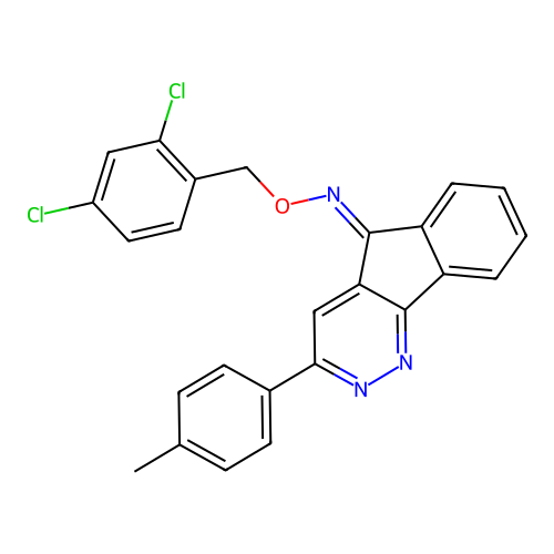 3-(4-methylphenyl)-5H-indeno[1,2-c]pyridazin-5-one O-(2,4-dichlorobenzyl)oxime structure