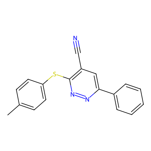 3-[(4-Methylphenyl)sulfanyl]-6-phenyl-4-pyridazinecarbonitrile structure