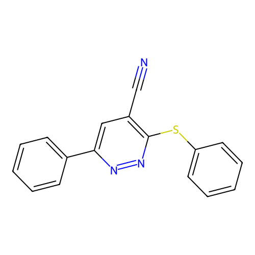 6-Phenyl-3-(phenylsulfanyl)-4-pyridazinecarbonitrile structure