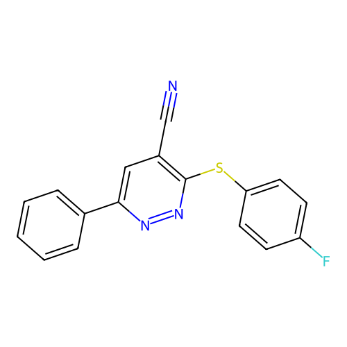 3-[(4-Fluorophenyl)sulfanyl]-6-phenyl-4-pyridazinecarbonitrile structure