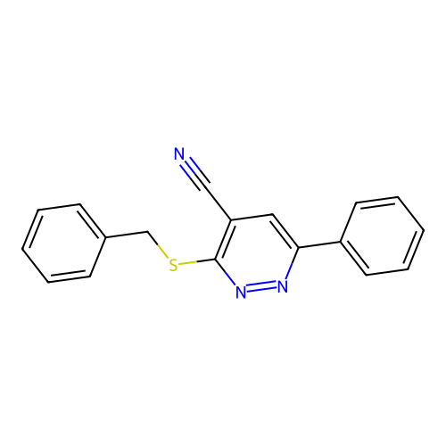 3-(Benzylsulfanyl)-6-phenyl-4-pyridazinecarbonitrile structure