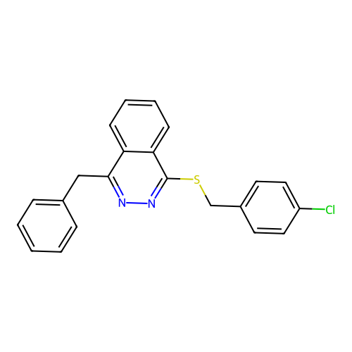 1-Benzyl-4-[(4-chlorobenzyl)sulfanyl]phthalazine structure