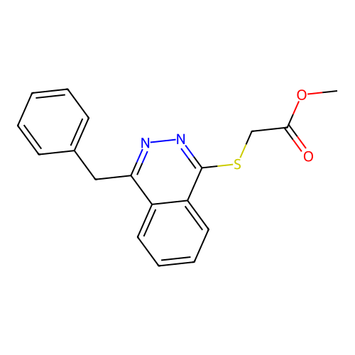 Methyl 2-[(4-benzyl-1-phthalazinyl)sulfanyl]acetate structure