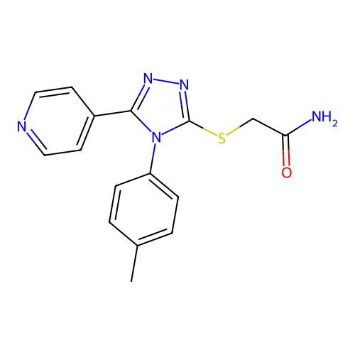 2-{[4-(4-methylphenyl)-5-(pyridin-4-yl)-4H-1,2,4-triazol-3-yl]sulfanyl}acetamide structure