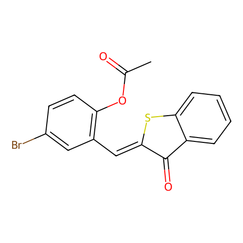 4-Bromo-2-[(3-oxobenzo[b]thiophen-2-ylidene)methyl]phenyl acetate structure