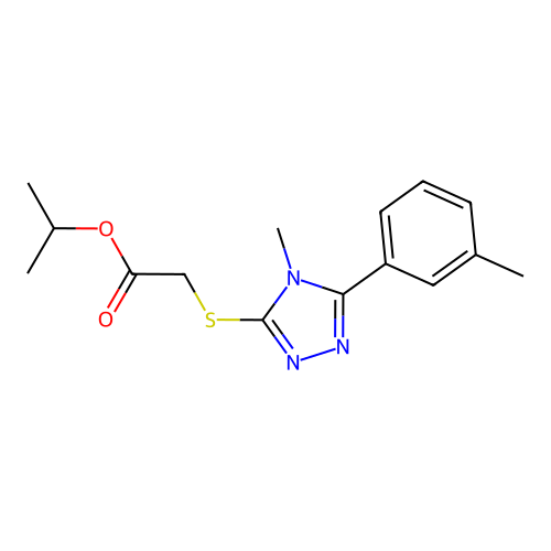 propan-2-yl {[4-methyl-5-(3-methylphenyl)-4H-1,2,4-triazol-3-yl]sulfanyl}acetate structure