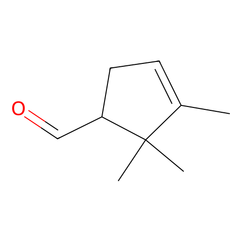 2,2,3-Trimethylcyclopent-3-ene-1-carbaldehyde structure