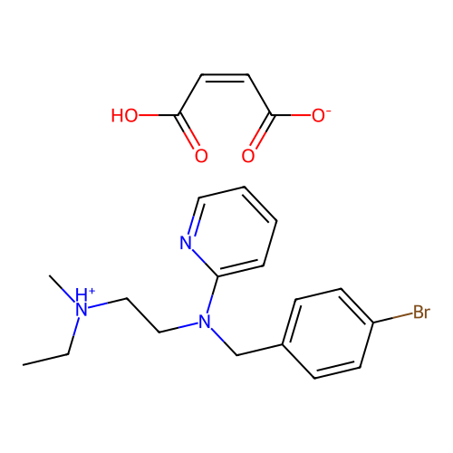 N-p-Bromobenzyl-N'-ethyl-N'-methyl-N-2-pyridylethylenediamine maleate structure