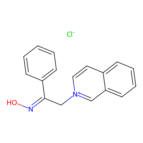 Isoquinolinium, 2-(2-(hydroxyimino)-2-phenylethyl)-, chloride structure