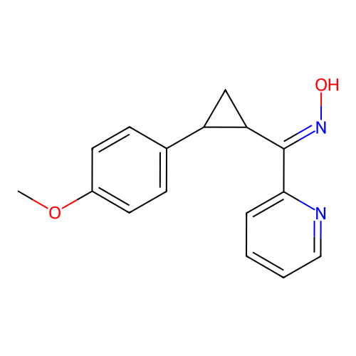 N-[[2-(4-methoxyphenyl)cyclopropyl]-pyridin-2-ylmethylidene]hydroxylamine structure