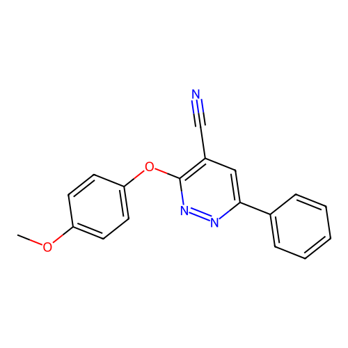 3-(4-Methoxyphenoxy)-6-phenylpyridazine-4-carbonitrile structure