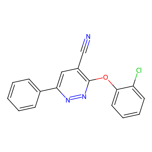3-(2-Chlorophenoxy)-6-phenyl-4-pyridazinecarbonitrile structure