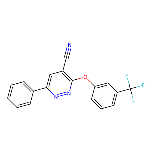 6-Phenyl-3-[3-(trifluoromethyl)phenoxy]-4-pyridazinecarbonitrile structure