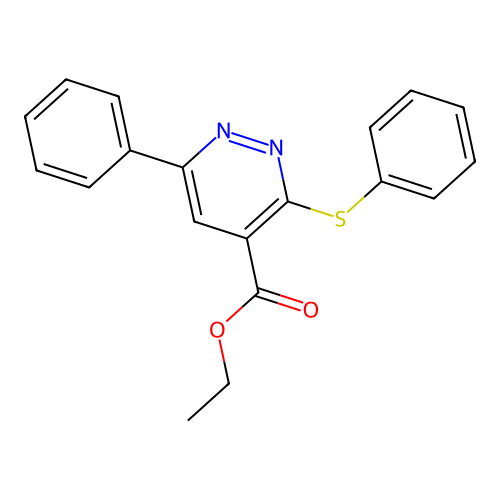Ethyl 6-phenyl-3-(phenylsulfanyl)-4-pyridazinecarboxylate structure