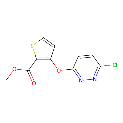 Methyl 3-[(6-chloro-3-pyridazinyl)oxy]-2-thiophenecarboxylate structure