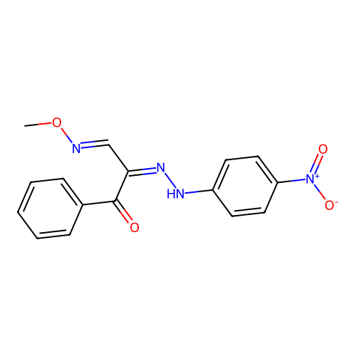 3-Methoxyimino-2-[(4-nitrophenyl)hydrazinylidene]-1-phenylpropan-1-one structure