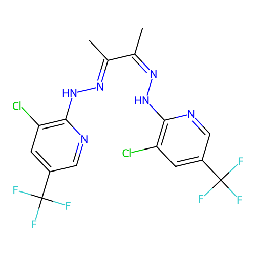 2,3-butanedione bis{N-[3-chloro-5-(trifluoromethyl)-2-pyridinyl]hydrazone} structure
