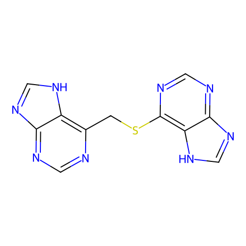 6-(7H-purin-6-ylmethylsulfanyl)-7H-purine structure