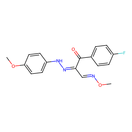 1-(4-fluorophenyl)-3-methoxyimino-2-[(4-methoxyphenyl)hydrazinylidene]propan-1-one structure
