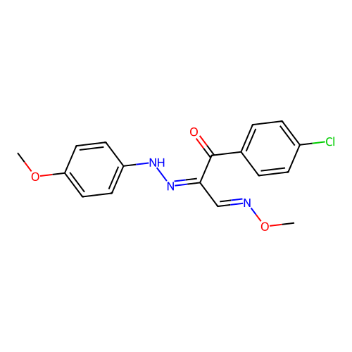 1-(4-chlorophenyl)-3-methoxyimino-2-[(4-methoxyphenyl)hydrazinylidene]propan-1-one structure