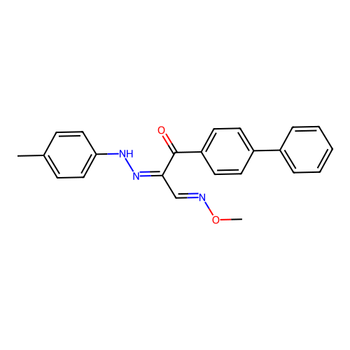 3-methoxyimino-2-[(4-methylphenyl)hydrazinylidene]-1-(4-phenylphenyl)propan-1-one structure