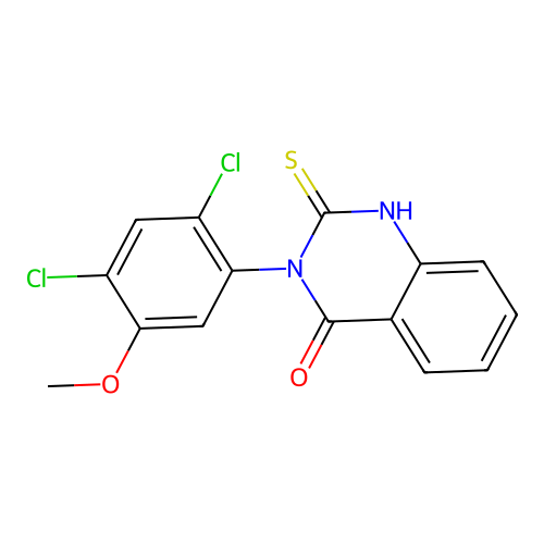 3-(2,4-dichloro-5-methoxyphenyl)-2-sulfanyl-4(3H)-quinazolinone structure
