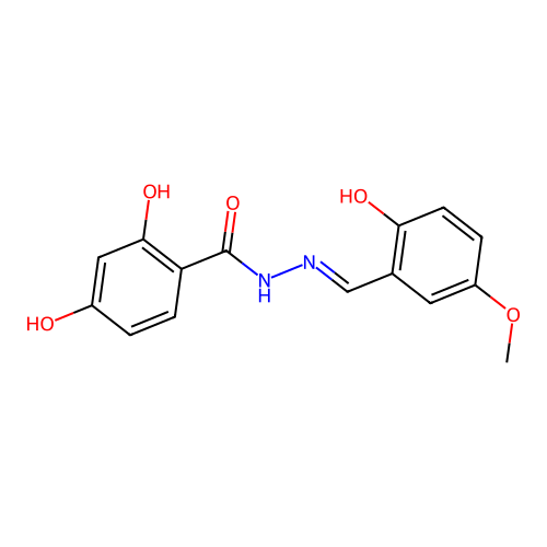 2,4-dihydroxy-N-[(2-hydroxy-5-methoxyphenyl)methylideneamino]benzamide structure