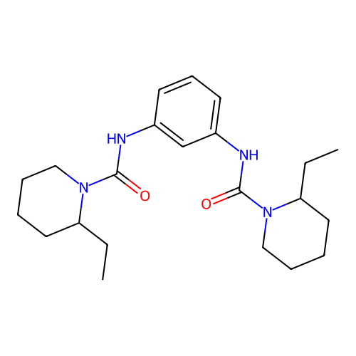 N,N'-benzene-1,3-diylbis(2-ethylpiperidine-1-carboxamide) structure