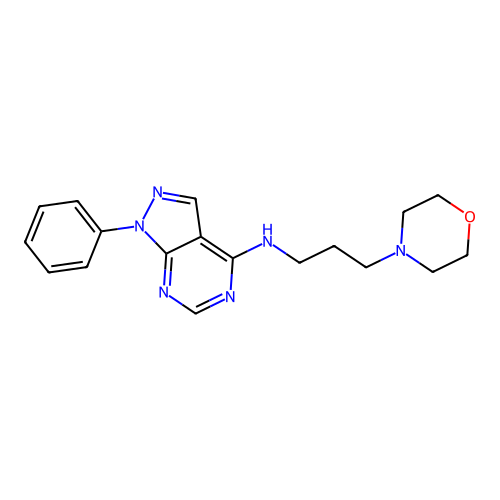 N-[3-(morpholin-4-yl)propyl]-1-phenyl-1H-pyrazolo[3,4-d]pyrimidin-4-amine structure
