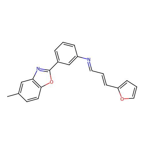 (E)-N-((E)-3-(furan-2-yl)allylidene)-3-(5-methylbenzo[d]oxazol-2-yl)aniline structure