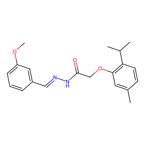 2-(2-isopropyl-5-methylphenoxy)-N'-(3-methoxybenzylidene)acetohydrazide structure