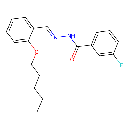 3-fluoro-N-[(2-pentoxyphenyl)methylideneamino]benzamide structure