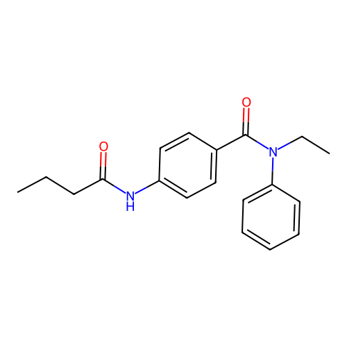 4-(butanoylamino)-N-ethyl-N-phenylbenzamide structure