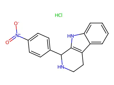 1-(4-nitrophenyl)-2,3,4,9-tetrahydro-1H-pyrido[3,4-b]indole structure