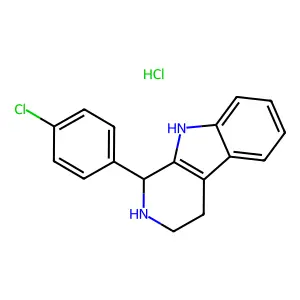 9H-Pyrido(3,4-b)indole, 1,2,3,4-tetrahydro-1-(p-chlorophenyl)-, hydrochloride structure