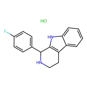 9H-Pyrido(3,4-b)indole, 1,2,3,4-tetrahydro-1-(p-fluorophenyl)-, hydrochloride structure