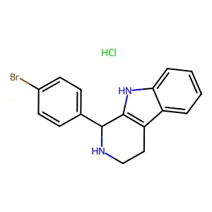 9H-Pyrido(3,4-b)indole, 1,2,3,4-tetrahydro-1-(p-bromophenyl)-, hydrochloride structure