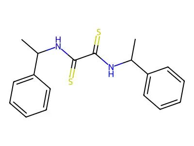 N~1~,N~2~-Bis(1-phenylethyl)ethanebis(thioamide) structure
