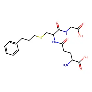 H-DL-gGlu-DL-Cys(PrPh)(PrPh)-Gly-OH structure