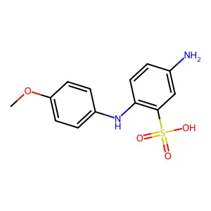 5-Amino-2-(p-methoxyanilino)benzenesulphonic acid structure