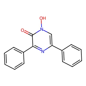 1-hydroxy-3,5-diphenyl-2(1H)-pyrazinone structure
