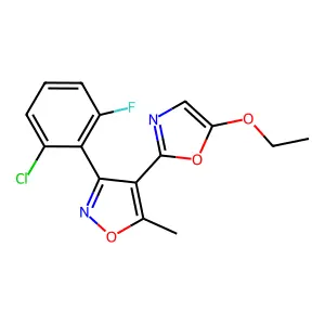 3-(2-Chloro-6-fluorophenyl)-4-(5-ethoxy-1,3-oxazol-2-yl)-5-methyl-1,2-oxazole structure